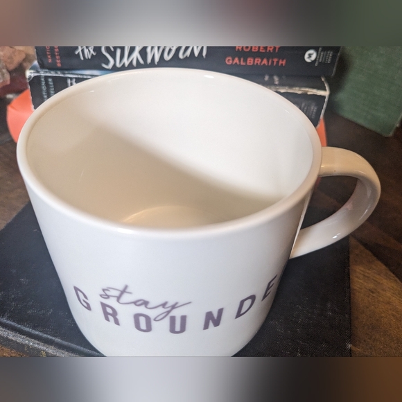 Room Essentials “Stay Grounded” White Porcelain Coffee Mug | Mindfulness Quote - Picture 8 of 9